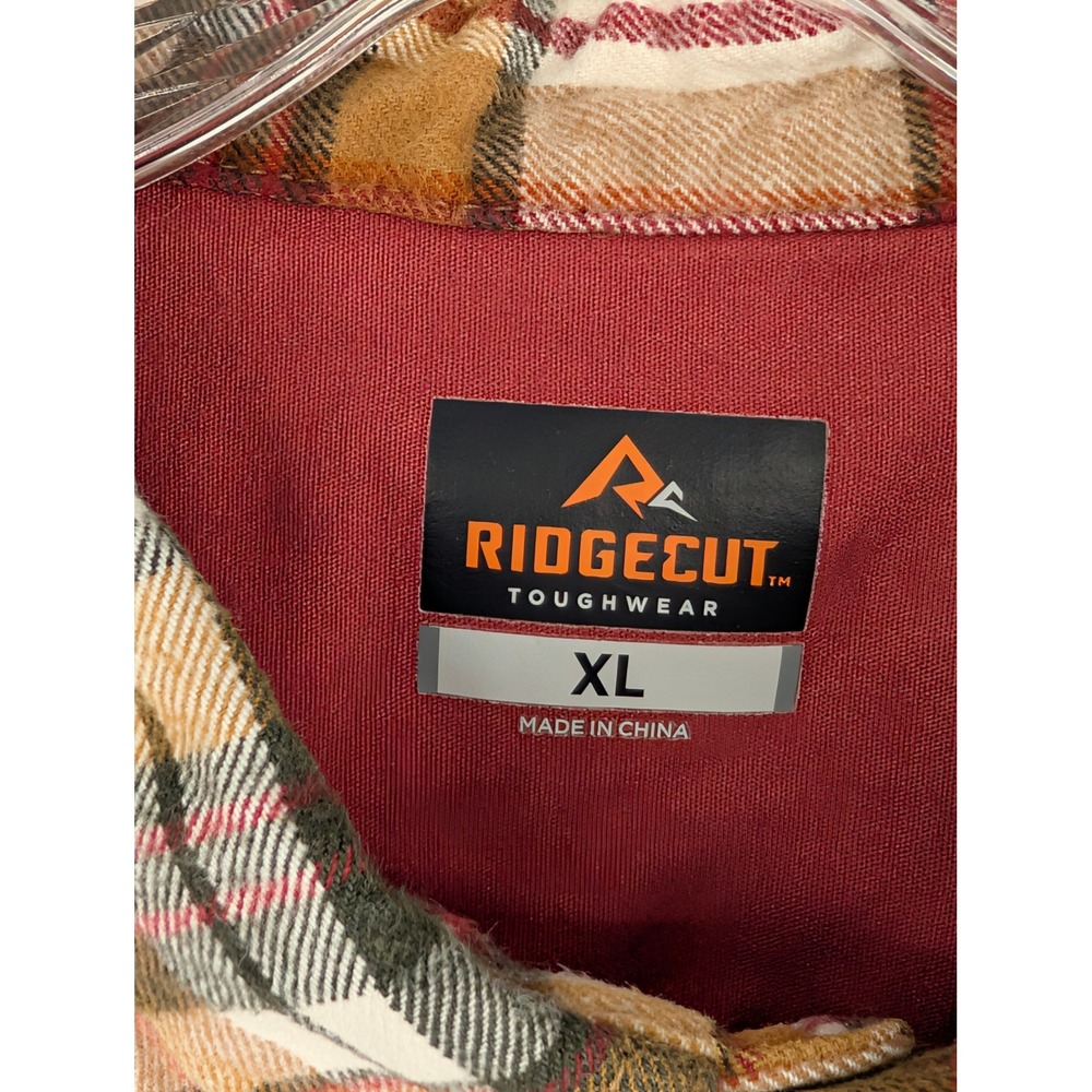 Ridgecut Toughwear Flannel Shirt XL Multicolor Plaid Cotton Heavy Workwear - Picture 3 of 7